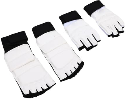 Keenso Guanti Taekwondo, Guanti da Sparring Taekwondo Set di Protezioni per i Piedi Chiusura Ad Anello in Pelle PU Adatta per Adulti Allenamento Arti Marziali Muay Thai Kickboxing (XL)