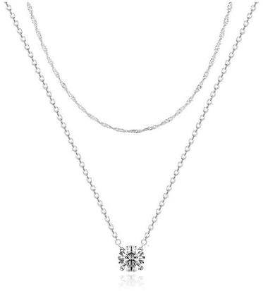 Silver Diamond Necklace for Women