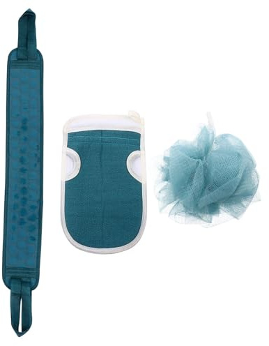 VILLCASE Moufles de Gommage Ensemble Confortable 3 Pièces en Fibre Végétale Nettoyage des Pores Exfoliation Pratique et Massage Dos pour Bain pour Garçon et Filles et Adultes