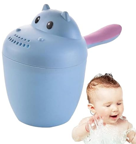 Vaso Enjuague Bebé - Shampoo Hipopótamo | Baño Bebé | Enjuague Cabello | Protección Ojos Niños | Lavado Cómodo Y Seguro