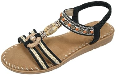 Sandaler eleganta damer, sandaler damer bekväma platta fritid sandaletter andas sandaler bohemiska platåsandaler andas peep-tå sandalett lätta platta skor strandsandaler