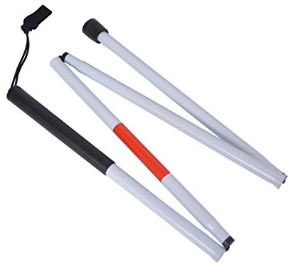 Baitaihem Folding Blind Cane Reflective Red Folding Walking Stick for Vision Impaired and Blind People
