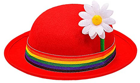 W WIDMANN MILANO Party Fashion 68575 - Hut Clown mit Blume, Rot, Zirkus, Hut, Kopfschmuck, Accessoire, Karneval, Mottoparty