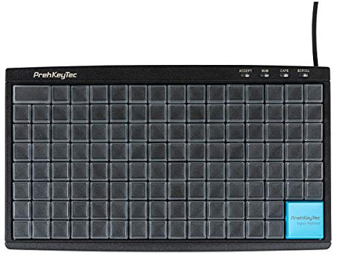 PrehKeyTec Programmierbare Tastatur MCI 128 - Farbe schwarz - Numerische Tastenmatrix ohne weitere Optionen - USB - Einfachtasten mit transparenten Kappen zur Selbstbeschriftung