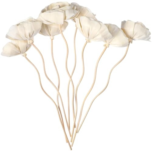 Angoily 8Pcs Diffusore Bastoni di Legno di Rosa del Fiore del Rattan Olio Essenziale Diffusore di Aroma Bastoni per Fragranze per La Casa