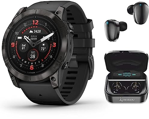 Wearable4U - Garmin Epix Pro Gen 2 Sapphire: Titanium 51 mm Smartwatch|AMOLED Up to 31 Days Battery Life, Multisport & Outdoor GPS Watch w/Flashlights & Gift Bundle