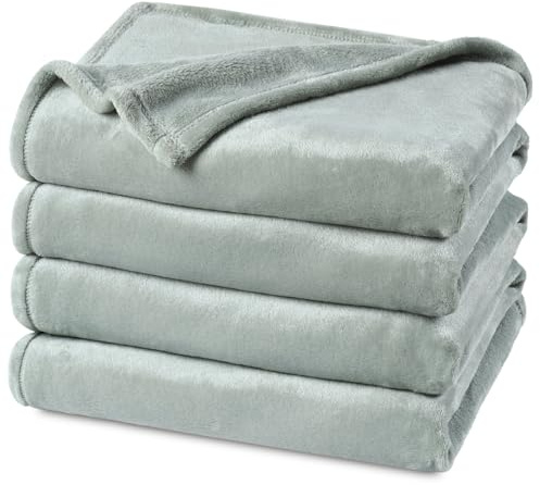 PHF Ultra Soft Fleece Blanket King Size 220x240cm, No Shed No Pilling Luxury Plush Cozy Flannel 280GSM Lightweight Throw Blanket for Bed, Couch, Chair, Sofa Suitable for All Season, Sage Green