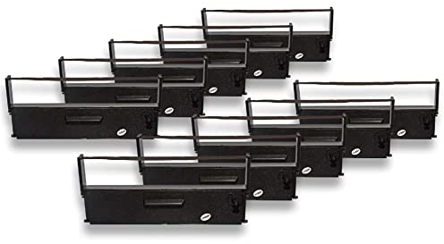 vhbw 10x Farbband Schriftband Ersatz für Epson S015231, ERC-31, C43S015231, C43S015369, ERC-31B für Nadeldrucker, Bondrucker - Schwarz