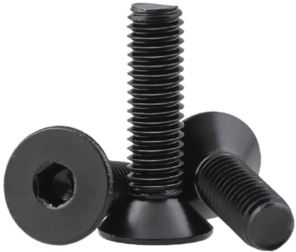 Haroar 5/10/20pcs M6 Grado 10.9 Viti a Testa Svasata con esagono Incassato in Lega di Acciaio Ossido Nero DIN7991 Lunghezza Totale 8mm-60mm(20Pcs M6x25)