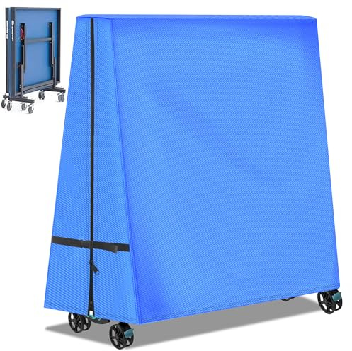 OUTTDID Funda para Mesa de Ping-Pong 600D Oxford Impermeable Anti-UV Protección Cubierta de Tenis de Mesa, Azul, 166x72/36x186cm