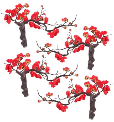 Milisten 4pièces Bouquet De Fleurs Soie Cerisier De Fleurs Artificielles Réalistes pour Décoration Intérieur Arrangements Floraux pour Fêtes Et Événements Décoration Élégante Et