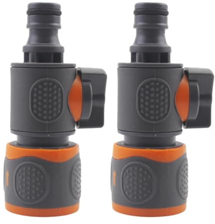 Gorise Paquete de 2 válvulas de cierre rápido - Conectores de manguera de jardín en línea con control de flujo ABS + TPR, accesorios duraderos para jardinería, lavado de autos y agricultura
