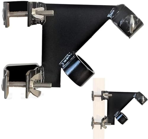 Generico Supporto Regolabile per Asta portabandiera, Porta Bandiera da Muro, Senza Trapano, portabandiera da Muro, in Acciaio Inossidabile Nero, per balconi, terrazze e ringhiere in Metallo