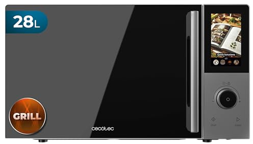 Cecotec Microondas Digital, Táctil, Convección y Grill 28L Convection 2800 Touch. 900W en 5 Niveles, Grill 1200W, Convección 2200W, 8 Programas, Plato 315mm, Temporizador y Señal de Finalización