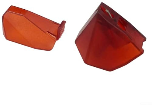 Lápiz capacitivo de repuesto para cartuchos de tocadiscos Ortofon serie 2M, punta elíptica nude para una fidelidad de sonido superior para tocadiscos y DJ transparentes (rojo)