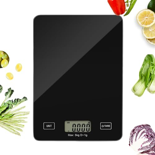 Báscula Digital de Alimentos | Herramienta de Pesaje para Cocina | Báscula de peso con pantalla LCD y graduación de 1 g,para cocinar, preparar comidas y hacer recetas