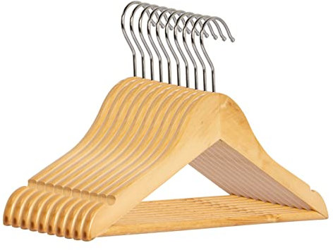 10 Stück RSR Hangers Kinderbügel Holz Kinder Kleiderbügel Holz Natur | Kinderbügel | Babybügel | Garderobenbügel | Hosenbügel | Hemdenbügel | Blusenbügel | ver. Mengen&Farben