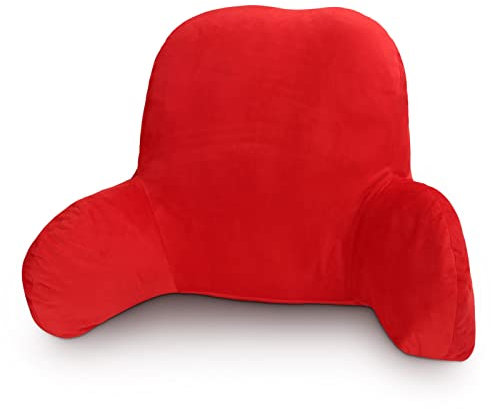 YORKING Reading Pillow 58x40x25cm Backrest Support Pillow Lumbar Cushion Sofa Back Support Chair Bed Car Office Rest Bench Pillow Soft(Red)