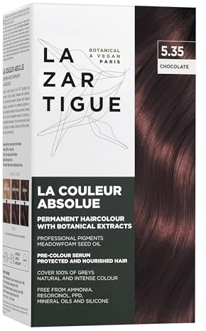 Lazartigue - Schokoladenbraune Haarfarbe mit botanischen Extrakten, permanente Haarfarbe, vegan und natürlich, ohne Ammoniak (La Couleur Absolue)