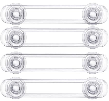 Kindersicherung Schrank Schubladen, 4 Stück Lang Schubladensicherung für Tür Schränke Kühlschrank und Schubladen Toilette, Kleber ohne Bohren, Transparent