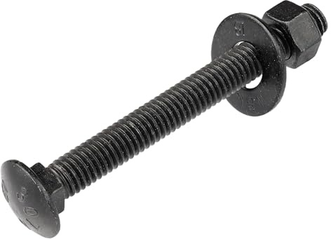 3/8 x 3 (25 Pack) Black Carriage Bolt Kit, Grade 307A, Ceramic Coated for Exterior Use, 2X Rust Resistance of Galvanized by Makers Bolt