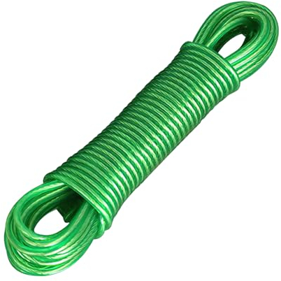 Wäscheleine mit Stahlkern 4mm Wäscheleine Extra Stark ist Rost, Schwerlast Extra Starke Wäscheleinen mit Einer Tragfähigkeit von 120kg für Den Außeneinsatz Geeignet Garden Grün