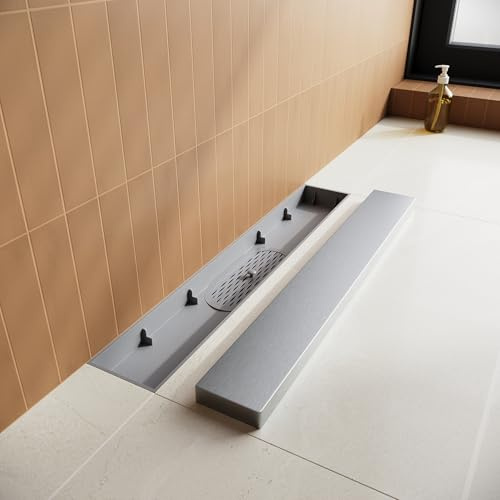SUNXURY Duschrinne 40cm Duschablauf Komplettset 2 in 1 mit Geruchsstop und Haarsieb für Badewanne, Küche, duschkabine und Balkon