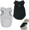 Hundepullover Kleine Hunde, 2Packungen Hundejacke Winter Hundemantel Für Kleine Hunde, Hundemantel Fleece mit D-Ringen Hundejacke Winter Für Innen- und Außenkleidung (Schwarz, grau)