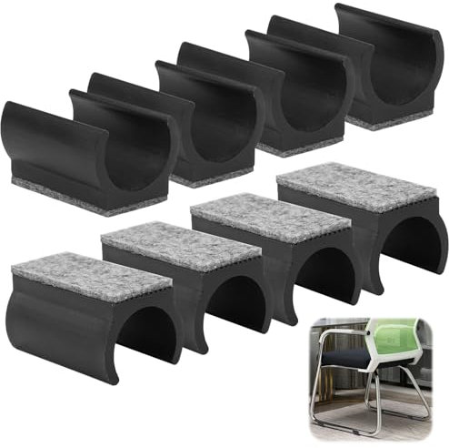8 Piezas Deslizadores para Sillas Voladizo con Juego de Fieltro, 22 Mm de Diámetro, Deslizadores de Fieltro, Protector Patas Sillas en Forma de U, Almohadillas para Silla, para Protección Suelo