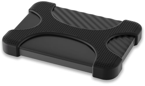 Lacdo Silicone Hårddisk Bärväska för Seagate Portable, WD Elements/My Passport, Toshiba Canvio Basics/Flex Bärbar Extern Hårddisk 1TB 2TB 2.5 tum HDD Skyddande Fodral Stötsäkert, Svart