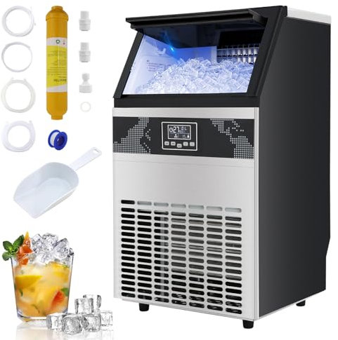 Fabricador de hielo comercial 70kg/24h Temporizador Fabricador de hielo autolimpiante Fabricador de hielo de acero inoxidable Fabricador de hielo Fabricador de hielo en 12 minutos