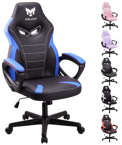 Play haha.Ergonomic high back seat with breathable mesh insert padded armrests tilt adjustment durable base lumbar support Faux leather surface for gaming home or office use