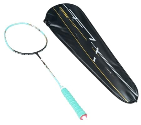 WANGBINGXING Badminton Set Racchetta da Badminton bilanciata in Fibra di Carbonio, Peso predefinito 24 libbre, 2 Colori Disponibili, Adatta ai Principianti(1PCS Blue Bagged)