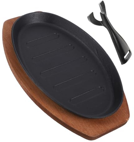 TOKIDNY Plaque Fonte pour Steak et Barbecue Poêle Teppanyaki Antiadhésive Plaque Grill Multifonction pour Viande Sauté Cuisine Intérieure et Plancha