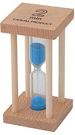 2 Minutes Wooden Hourglass Sandglass Sand Timer Desk Shelf Ornaments for Both Adults and Kids - Blue