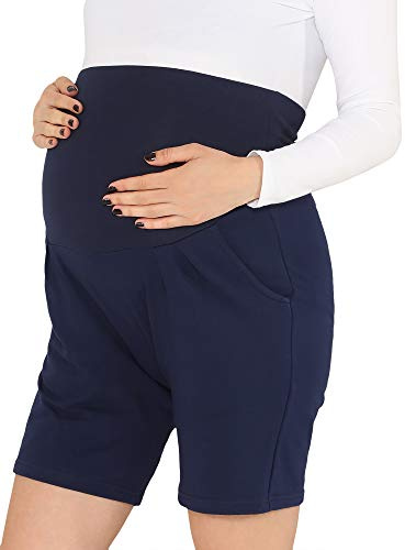 Be Mammy Moderskapshorts för Dam BE20-234(Marin Blå, XXL)
