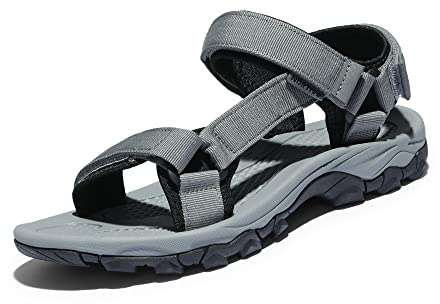 NORTIV 8 Men's Sandals Hiking Sports Lightweight Summer Water Arch Support River Open Toe Athletic Trail Outdoor Walking SandalsDark/grey/black Size 12 LANGDO 2