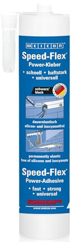 WEICON Speed-Flex 310 ml, colle de montage extrêmement forte, adhérence initiale élevée, noir