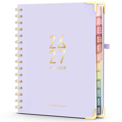 Planner Forvencer Academic 2025-2026, 18 Month Daily, 6 x 8, Weekly & Monthly Agenda Book, Hardcover Calendar, School Supplies for Student Teacher, Purple