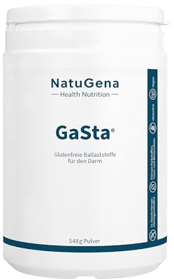 NautuGena GaSta/Glutenfreie Ballaststoffe, Vitamine & Mineralstoffet/Hoher Anteil an L-Glutamin und Curcuma/ 548g Pulver (1-Monats-Packung)