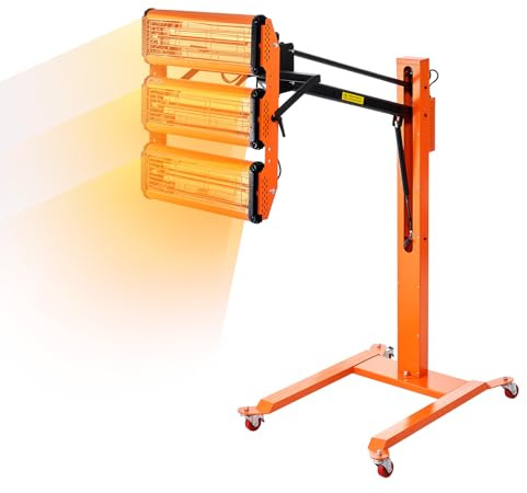 VEVOR Lampe de polymérisation Infrarouge, 3300 W, séchoir Peinture Voiture avec Support, minuterie 1-60 Min, Chauffage Cabine Cuisson pulvérisation 0,8 ㎡, Lampe à polymériser pour réparation séchage
