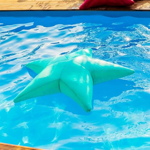 LIVEDECO - Pouf Piscine, Étoile de Mer Bleu Turquoise, Flottant Pool BiG52