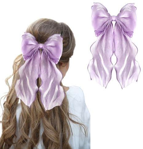 Hair Bow for Women Princess Hair Barrette Clips Big Hair Clips for Women Girls(purple)