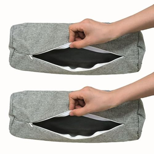 BLLMTEAR 2 Stück Nackenrollenbezug Bezug for Nackenrolle Nackenkissenbezug mit Reißverschluss for Kissenrollen aus Memory-Schaum und Nackenkissenrollen(#6,20x80cm/8x31in)
