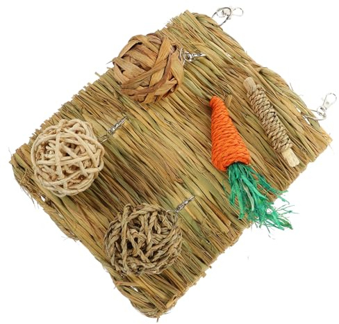Milisten Tappetino Intrecciato di Paglia per Conigli Piccoli Animali Domestici Porcellini d Tappetino Traspirante per Gabbia Adatto per Dormire e Giocare nella Stagione Calda
