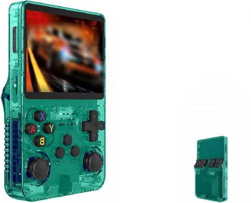 R36S - Consola de juegos de mano retro, pantalla IPS de 3.5 pulgadas con almacenamiento de 64 GB y más de 20.000 juegos clásicos para juegos portátiles y entusiastas retro (verde)