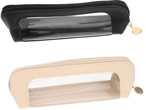 LIFKOME Porta Trucchi da Viaggio 2 Pezzi in Materiale Trasparente Pu Pelle, Grande Capacità, Borsa Portapennelli Trucco Compatta e Portatile per Viaggi e Uso Quotidiano