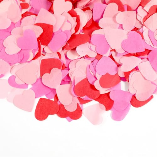 XLIUAX 8000 Stück Papier Bunt Herz Konfetti, 2.5cm 3 Farben Romantisch Konfetti Bunt Hochzeit für Hochzeit Valentinstag Weihnachten Jahrestag Geburtstag Tischdekoration Papier, 80g
