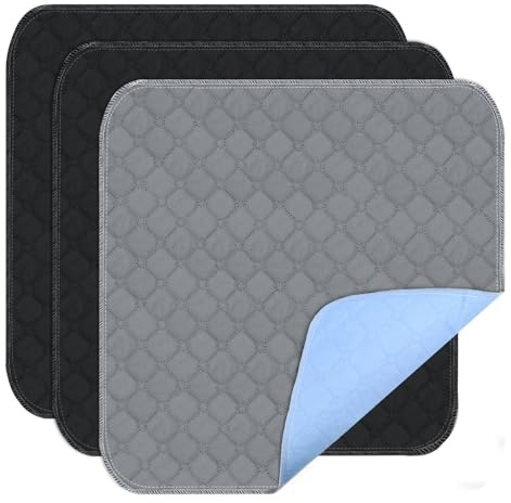 Inkontinenzunterlage Waschbar Bettunterlage Wasserdicht Inkontinenz Bettunterlage Betteinlagen Inkontinenz Waschbar 3 Stück 50*50cm Inkontinenzauflage wasserdichte für Rollstuhl Sofa