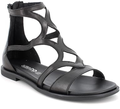 IGI&Co Sandali Gladiatore da Donna in Pelle Nero con Zip 39 EU